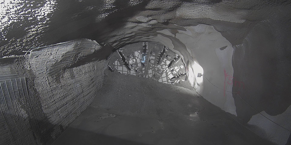 Archivbild Baukamera 4 - Webcam Baustelle Koralmtunnel Baulos KAT3, Wiederinbetriebnahme der Tunnelvortriebsmaschine